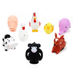 Omoshiro Sound LED Light Animal Keychain Collection
