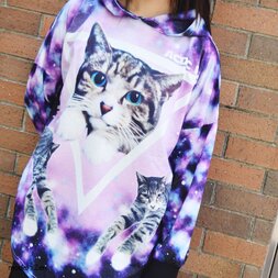 ACDC RAG Space Cat Long Hoodie