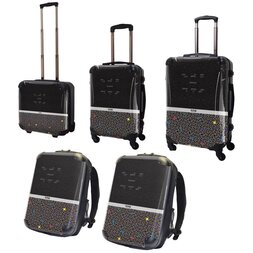 Tetris Art Suitcase & Rucksack Collection: Two-Tone (Black)