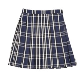 Teens Ever Deep Blue x White High School Uniform Skirt