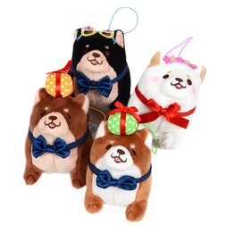 Chuken Mochi Shiba Rice Shop Birthday Standing Mini Strap Plush Collection