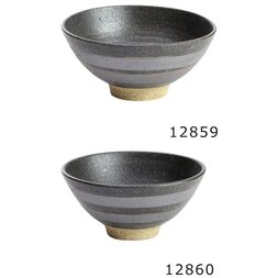 Elegant Mino Ware Yakishime Komasuji Rice Bowl