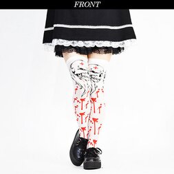 ACDC RAG Skull and Blood Knee-High Socks