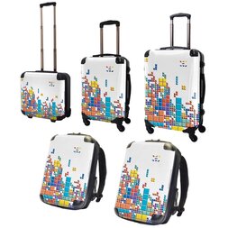 Tetris Art Suitcase & Rucksack Collection: Block (White)