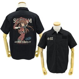 Evangelion Asuka Langley Shikinami Full-Color Print Black Work Shirt
