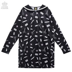 LISTEN FLAVOR YamiKawa Medical Pattern Sailor Collar Dress