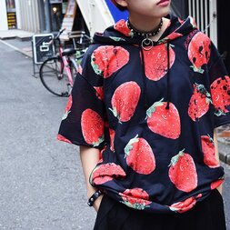 ACDC RAG Strawberry Oversized Short Sleeve Hoodie
