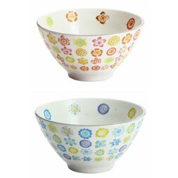 Hana Botan Mino Ware Rice Bowls