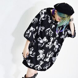 ACDC RAG Teddy Short Sleeve Hoodie Dress