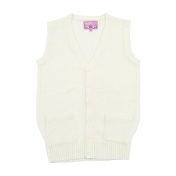 Teens Ever White High School Uniform Front-Opening Vest