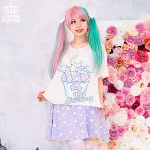 LISTEN FLAVOR Twinkle Bunny Short Sleeve Hoodie