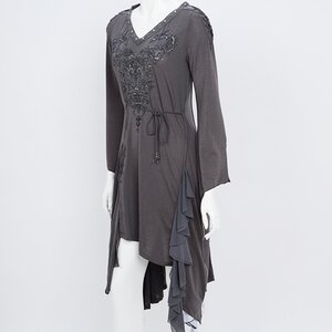 Rozen Kavalier Masquerade Print Irregular Hem Dress