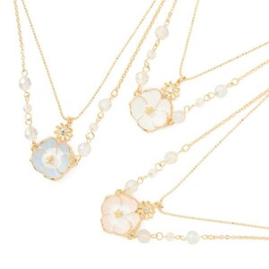 LIZ LISA Double Strand Pansy Necklace