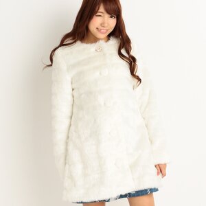 LIZ LISA Jeweled Faux Fur Coat