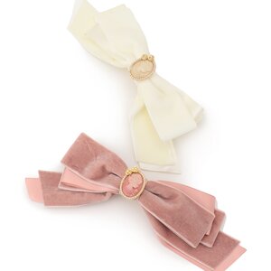 LIZ LISA Cameo & Velour Ribbon Barrette