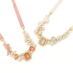 LIZ LISA Jeweled Ribbon Necklace