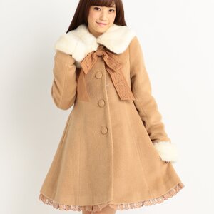 LIZ LISA Elegant Winter Coat w/ Ribbon Brooch