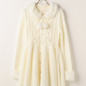 LIZ LISA Fur Mesh Peplum Cardigan