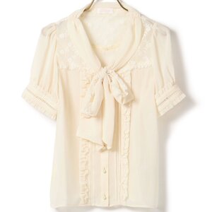 LIZ LISA Short-Sleeve Bow Tie Blouse