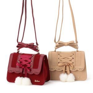 LIZ LISA Laced-Up Pom Pom Bag