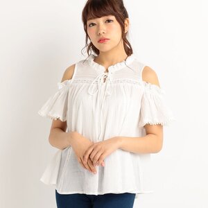 LIZ LISA Lace-Up Off-Shoulder Tunic