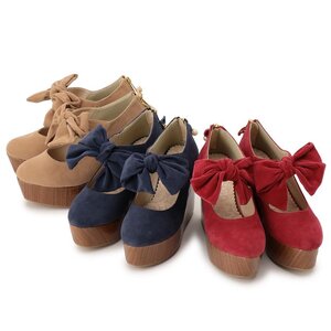LIZ LISA Wooden Heel Suede Platforms