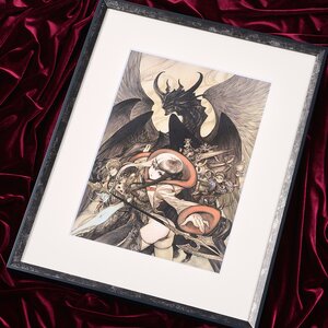 Terra Battle Dragon Battle Line Lithograph w/ Frame