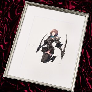 Terra Battle Character Art Amazora Lithograph w/ Frame