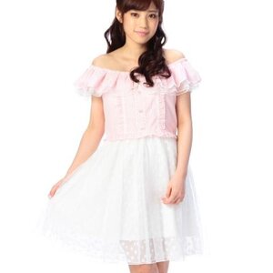 LIZ LISA Striped Off-the-Shoulder Dress