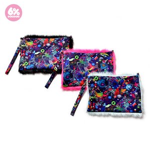 6%DOKIDOKI Neon Spectrum Fur Clutch/Pochette