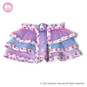 6%DOKIDOKI Colorful Rebellion-Pastel Mille-feuille Skirt Belt