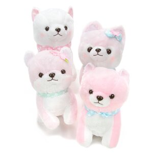 Mameshiba San Kyodai Fluffy Sakura-Colored Dog Plush Collection (Big)