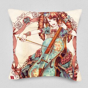 Flowers and a Cellist Cushion Cover