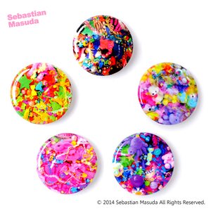 Sebastian.M Colorful Rebellion Seventh Nightmare Small Badges (Set of Five)