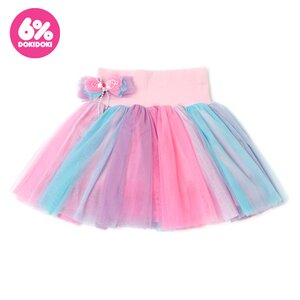 6%DOKIDOKI Drapey Panier Skirt w/ Ribbon Clip & Brooch