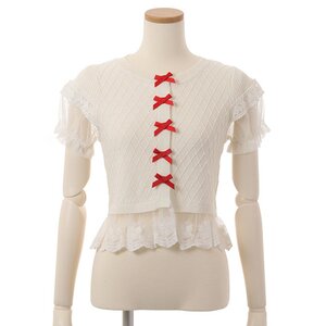 LIZ LISA Lacy Hem Ribbon Cardigan
