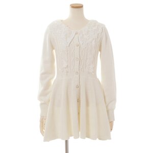 LIZ LISA Lace Collar Peplum Cardigan