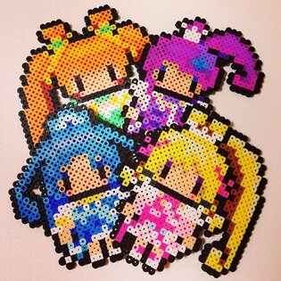 Perler bead anime characters. Gojo and Nezuko | Crafty Amino