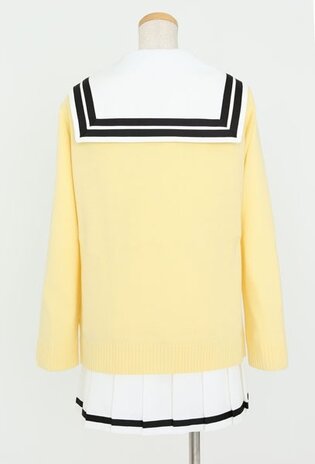 Kimi to Kanojo to Kanojo no Koi Mukou Aoi Miyuki Sone White Black School  Uniform Yellow