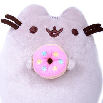 pusheen holding a donut