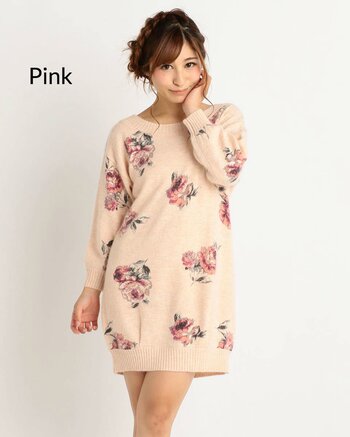 floral sweater dress